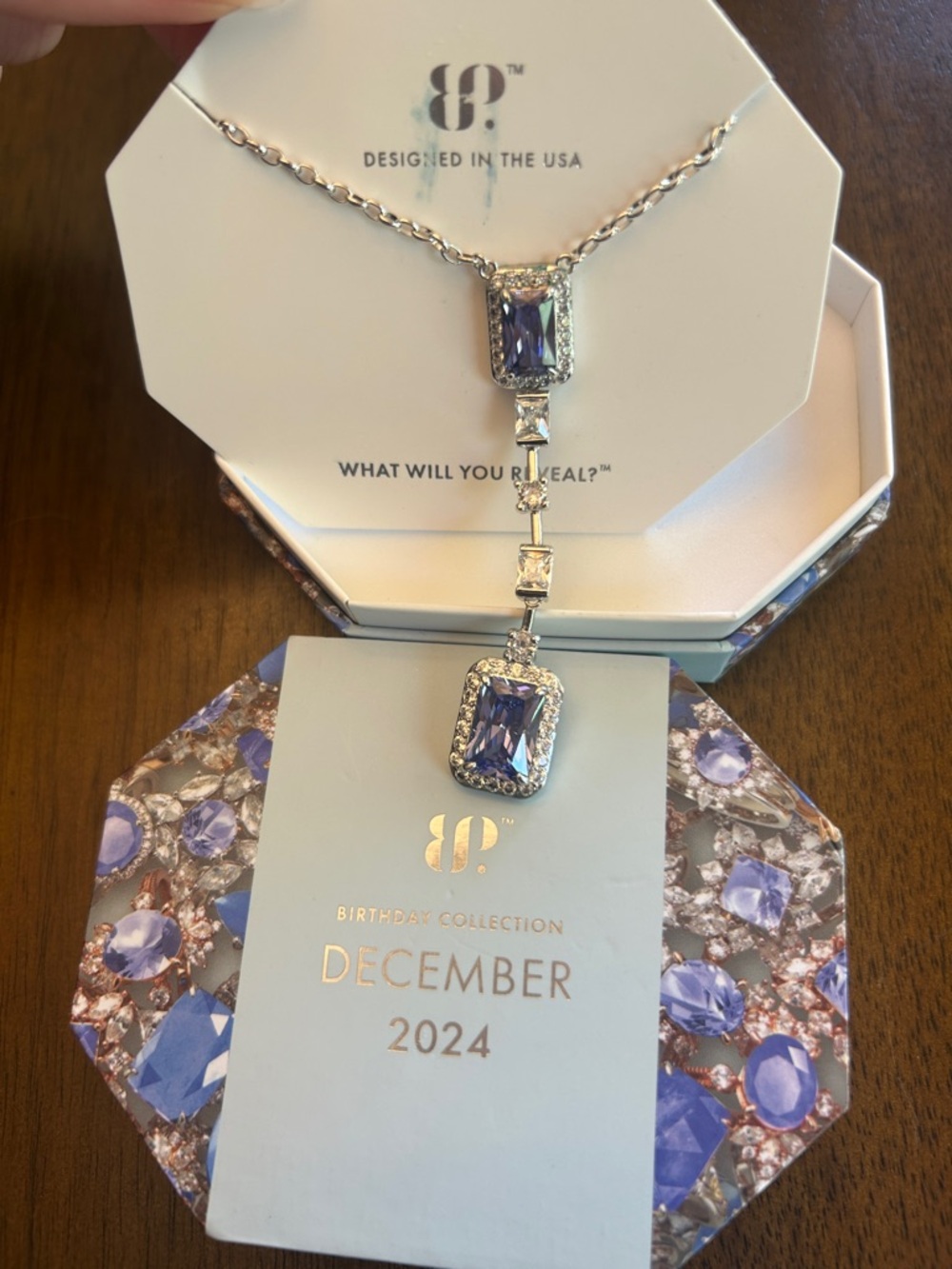 Bomb Party 2024 December Birthstone Pendant Necklace in Light Tanzanite